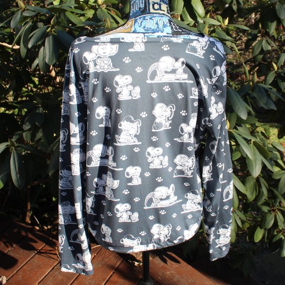 Peanuts Snoopy Dog Lover Soft PJ Top with Drawstring Size Large Womens - Picture 7 of 8